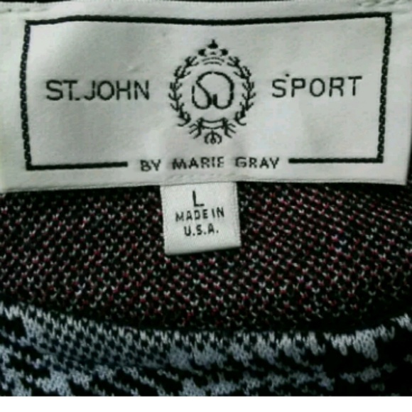 St. John Sport Plaid Sweater Top | Ladybug Detail | Zip Neck | Size L - Picture 6 of 6